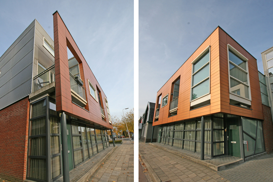 Idioom Architecten - Haaksbergen - nieuwbouw commerciële ruimte met twee bovenwoningen aan de Blankenburgerstraat