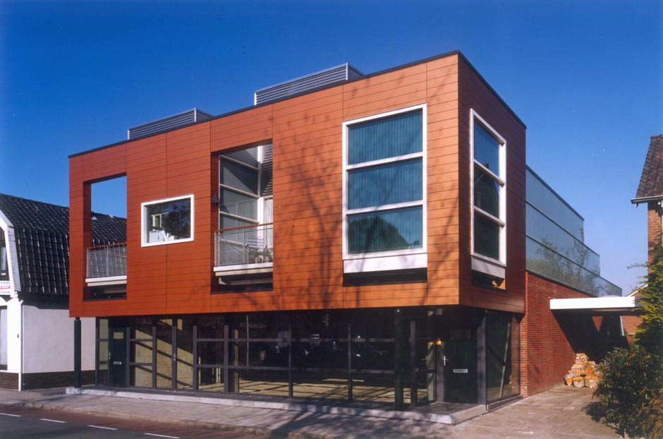 Idioom Architecten - Haaksbergen - nieuwbouw commerciële ruimte met twee bovenwoningen aan de Blankenburgerstraat
